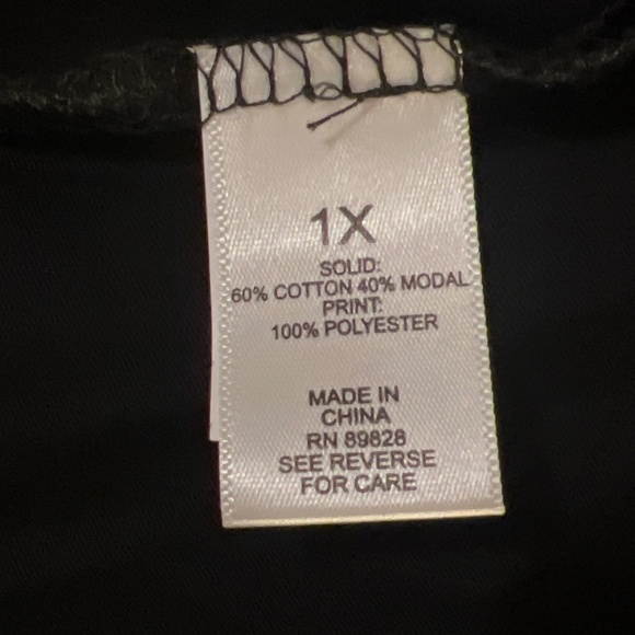 LOGO Black and Gray/tan Knit & Chiffon High-Low Maxi Dress Size 1X - Picture 5 of 6